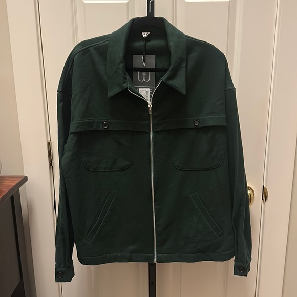 Winnie Wool Blend Flannel Blouson in Green NEW - Picture 11 of 16